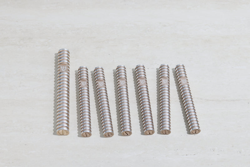 סט בתי מזוזה עיגול מחורץ בסגנון Grooved
