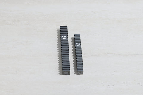 סט בתי מזוזה ריבוע מחורץ בסגנון Grooved (ללא נקודות)