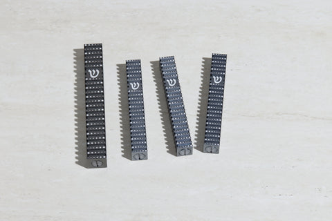 סט בתי מזוזה ריבוע מחורץ בסגנון Grooved