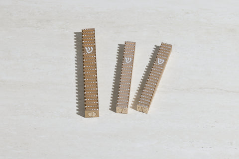סט בתי מזוזה ריבוע מחורץ בסגנון Grooved