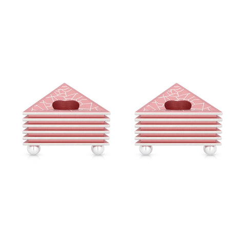 זוג מחזיקי נרות משולשים לשבת מדגם Grooved