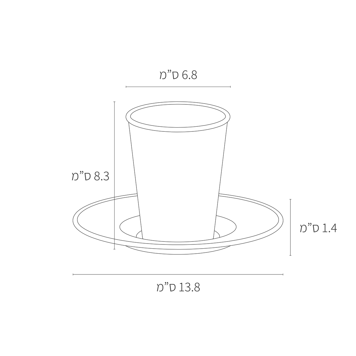 מידות כוס קידוש לשבת וחג Beaker