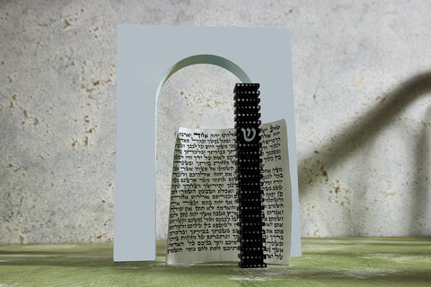 בית מזוזה ריבוע מחורץ בסגנון Grooved