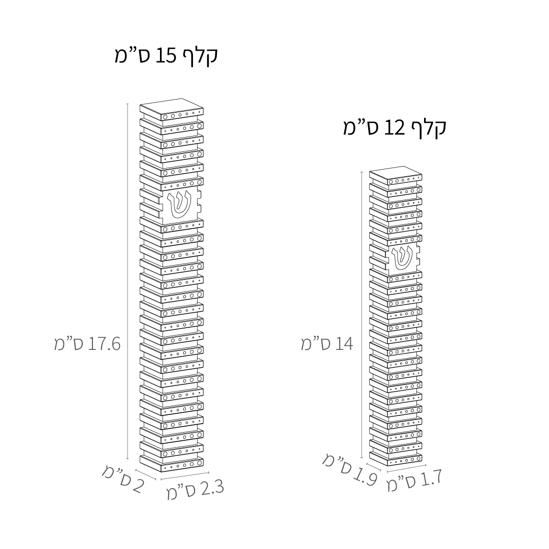 מידות סט בתי מזוזה ריבוע מחורץ בסגנון Grooved