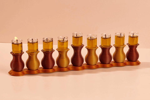 חנוכיית כדים מודולרית בסגנון Grooved